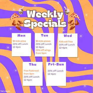 Weekly Specials  Funkateers Pizzeria